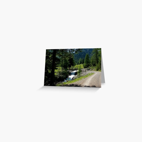Path along the mountain stream Greeting Card
