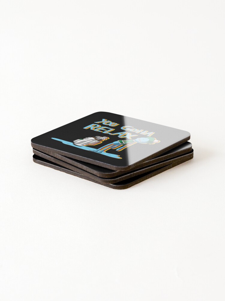 Alternate view of mr meeseeks Quote You Gotta Relax Coasters (Set of 4)