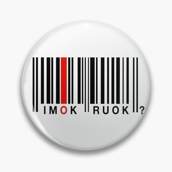Item preview, IMOK RUOK? Barcode - Black on white designed and sold by F2GClothing.
