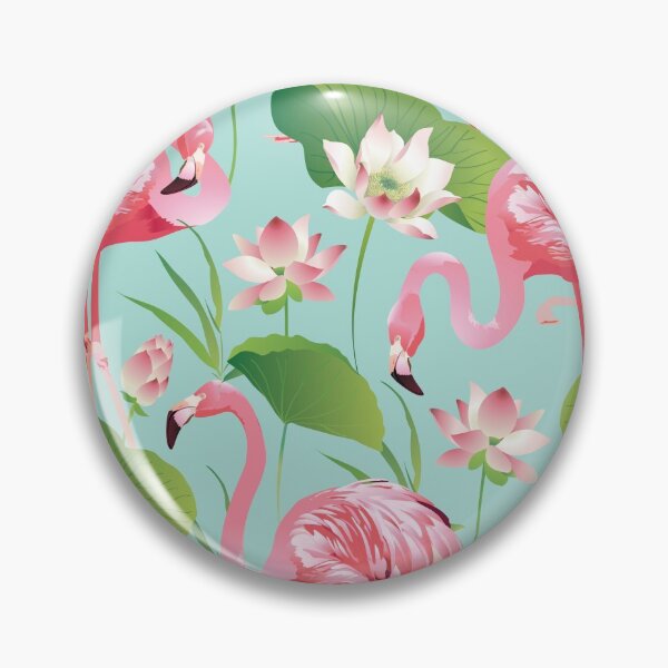 Item preview, Flamingos Pattern on Aqua - Kitschy Retro Pattern designed and sold by Lori-Goree.