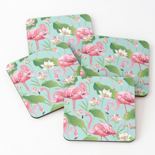 Item preview, Flamingos Pattern on Aqua - Kitschy Retro Pattern designed and sold by Lori-Goree.