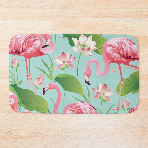 Item preview, Flamingos Pattern on Aqua - Kitschy Retro Pattern designed and sold by Lori-Goree.
