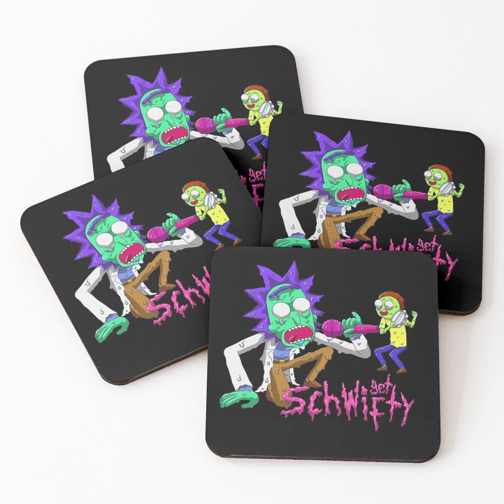 rick and morty get schwifty Coasters (Set of 4)
