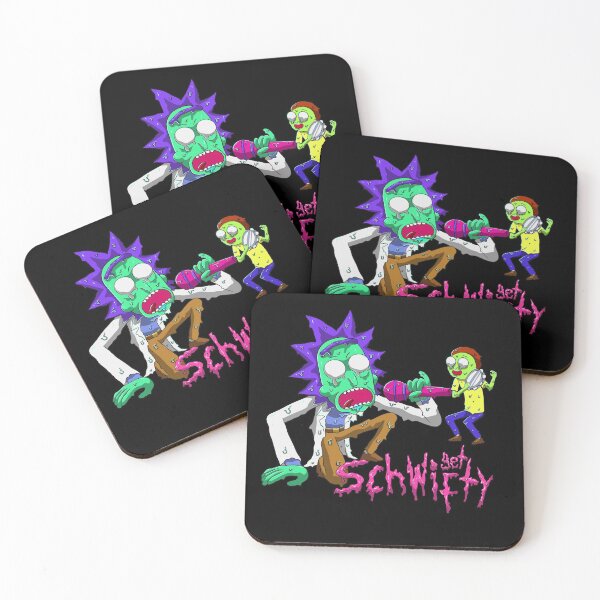 rick and morty get schwifty Coasters (Set of 4)