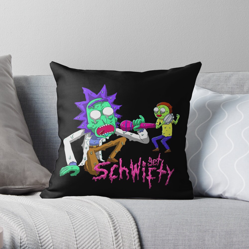 rick and morty get schwifty Throw Pillow