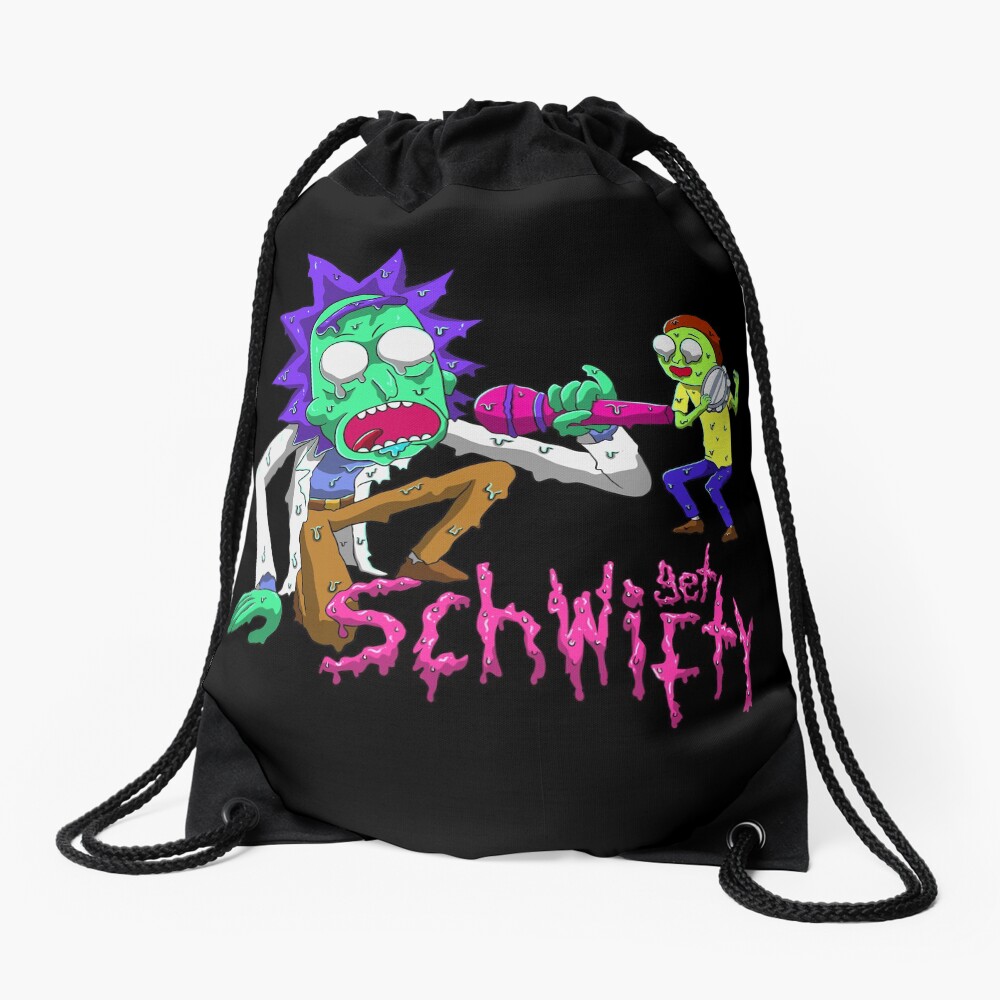 rick and morty get schwifty Drawstring Bag