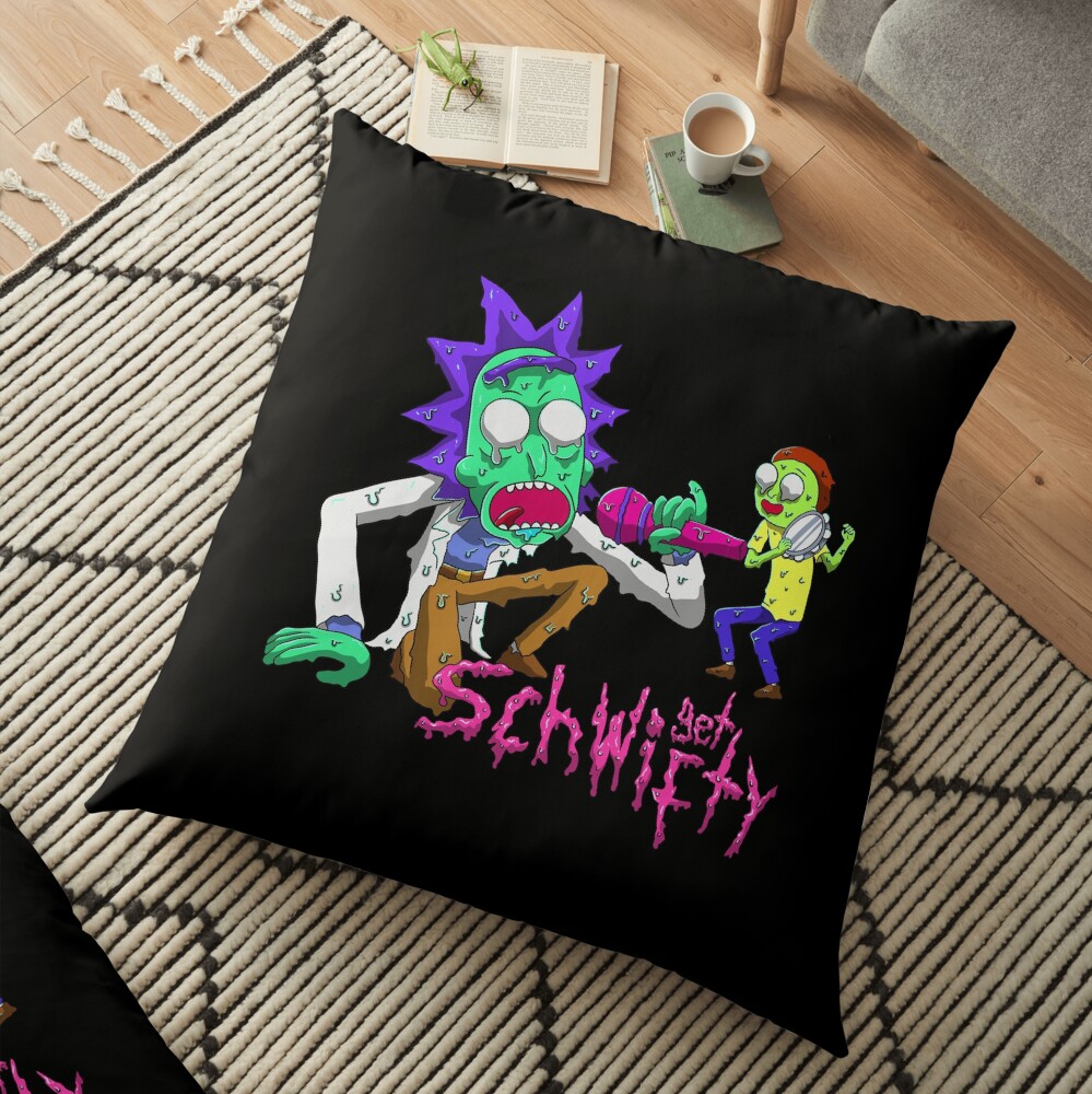 rick and morty get schwifty Floor Pillow