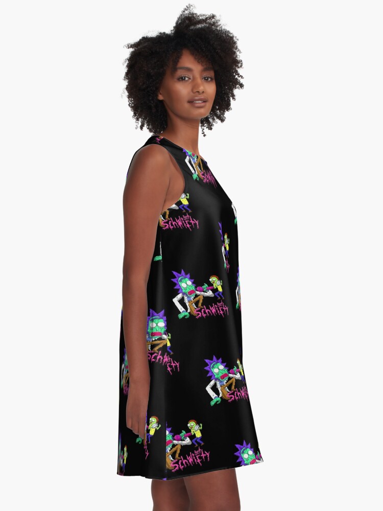 Alternate view of rick and morty get schwifty A-Line Dress