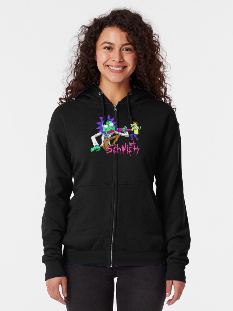 Alternate view of rick and morty get schwifty Zipped Hoodie