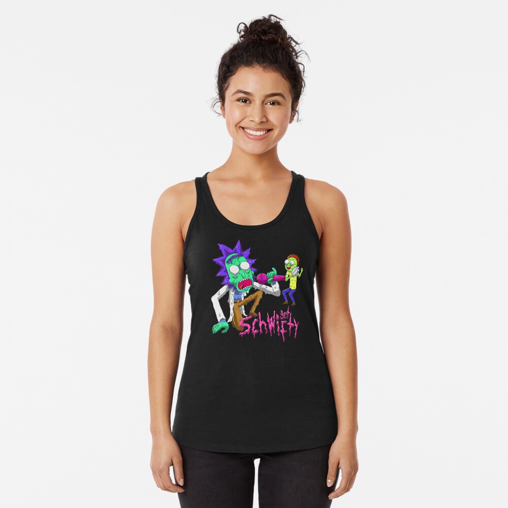 rick and morty get schwifty Racerback Tank Top