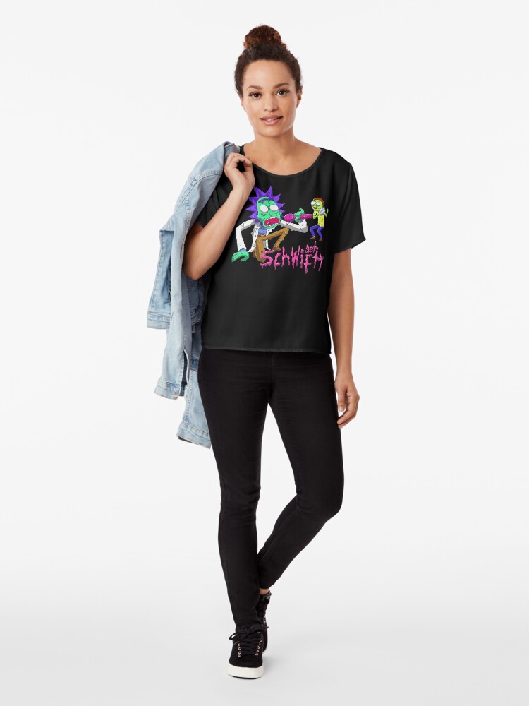 Alternate view of rick and morty get schwifty Chiffon Top