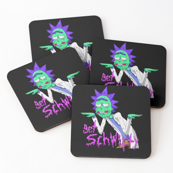 rick and morty get schwifty Coasters (Set of 4)