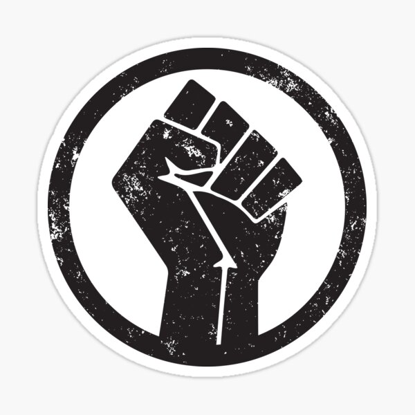 Fist Stickers Redbubble - imagesblack power fist icon roblox