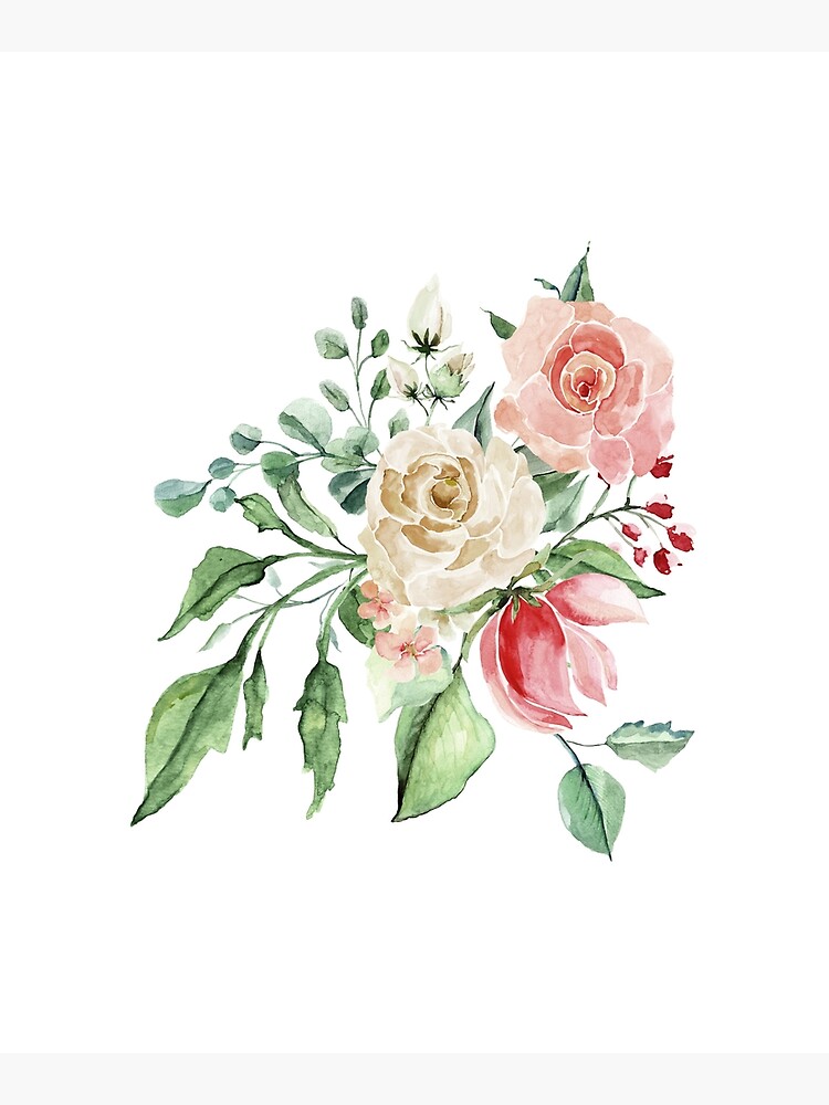 Pink watercolor roses by junkydotcom