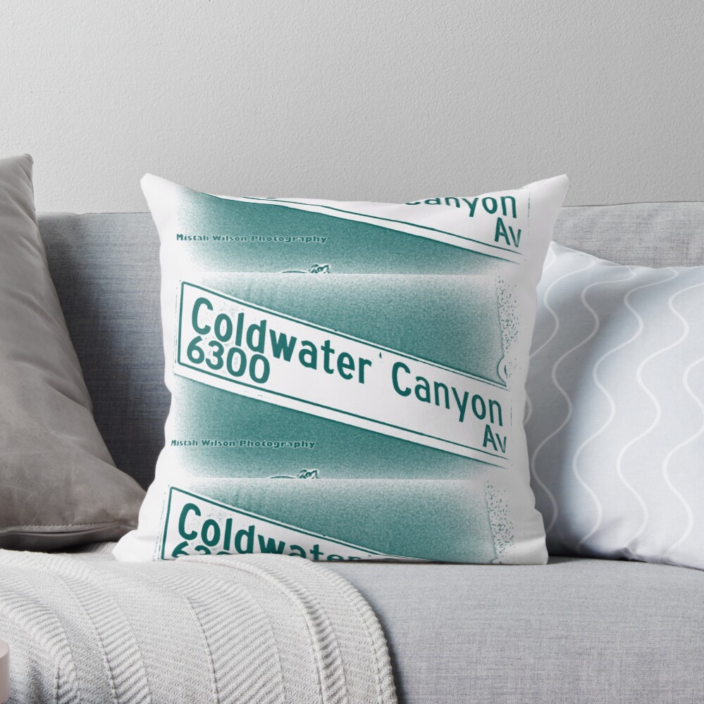 Coldwater Canyon Avenue, SFV, Los Angeles WATERY by Mistah Wilson Throw Pillow