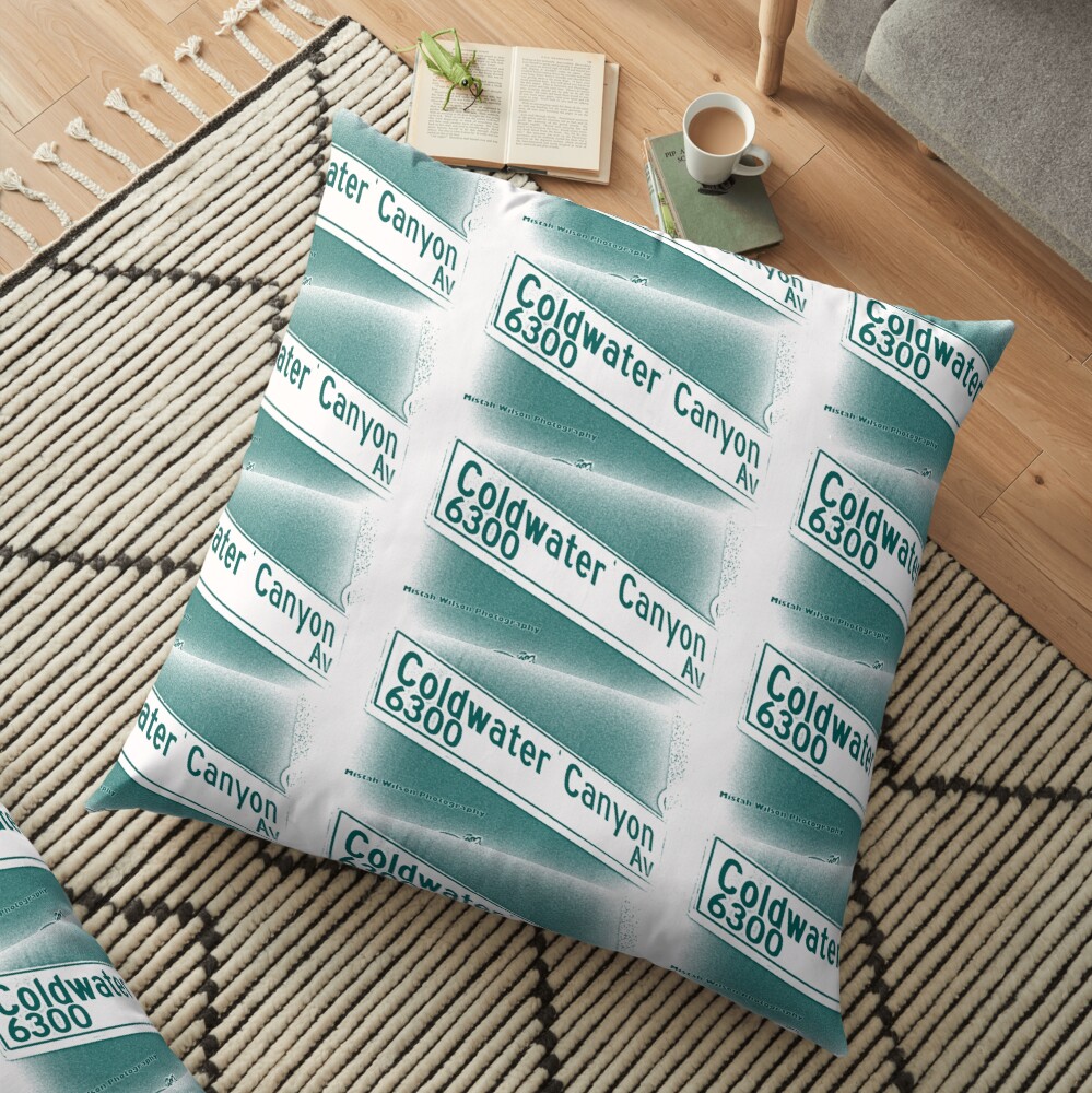 Coldwater Canyon Avenue, SFV, Los Angeles WATERY by Mistah Wilson Floor Pillow