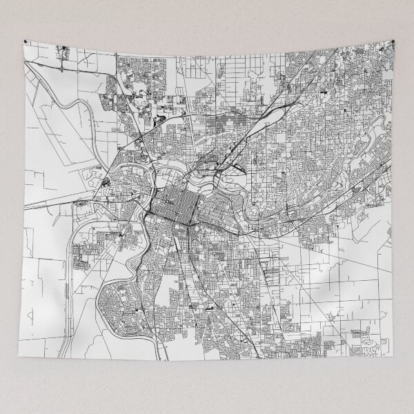 Item preview, Sacramento White Map designed and sold by multiplicitymap.