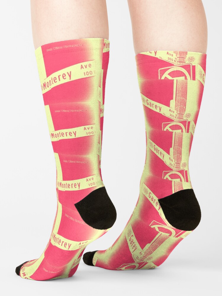 Alternate view of Garey Avenue & Monterey Avenue, Pomona, CA Cream Berry by Mistah Wilson Socks