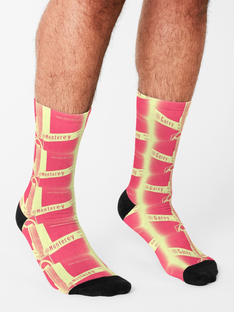 Alternate view of Garey Avenue & Monterey Avenue, Pomona, CA Cream Berry by Mistah Wilson Socks