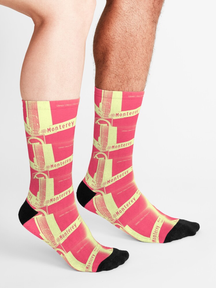 Alternate view of Garey Avenue & Monterey Avenue, Pomona, CA Cream Berry by Mistah Wilson Socks