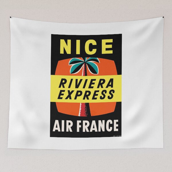 Item preview, 1958 Air France NICE Riviera Express Airline Poster designed and sold by retrographics.