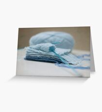 Baby Blue knitting Greeting Card