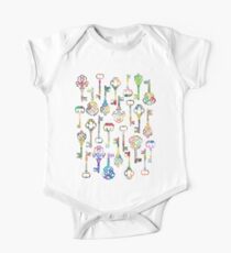 Rainbow Skeleton Keys Pattern One Piece - Short Sleeve