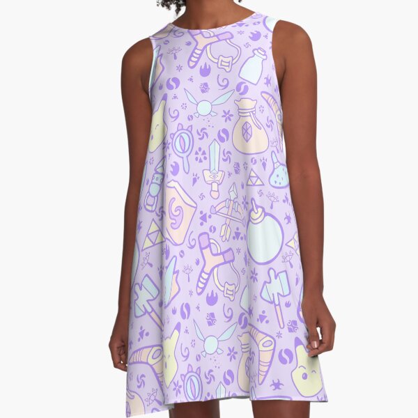 Zelda Doodlez (Purple Pastel ver.) A-Line Dress