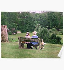 Re-enactors ar Ringwood Manor - Colonial women resting and chatting Poster