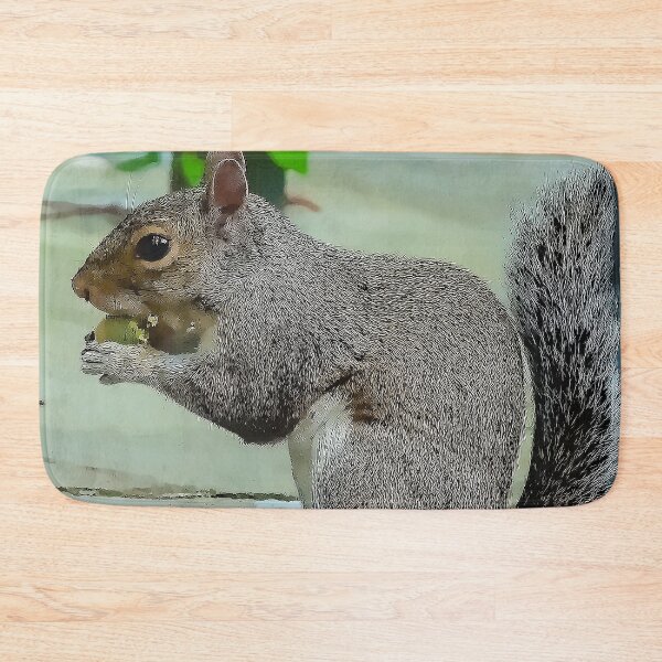 Item preview, Gray Squirrel with Acorn on Stone Pavement - Funny Animal Pop Art Gift designed and sold by r-silver.