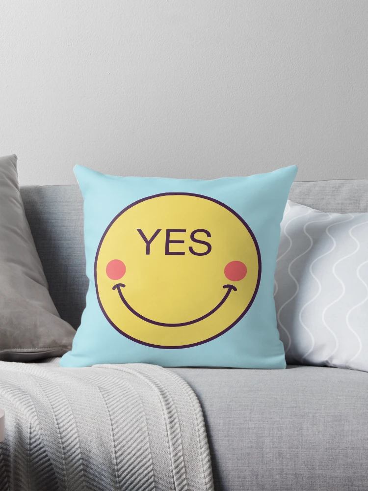 Emoji face icon with phrase Yes