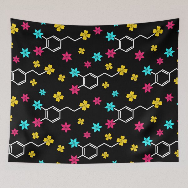 Item preview, Colorful Floral Dopamine Molecule Chemistry Structure designed and sold by mrhighsky.