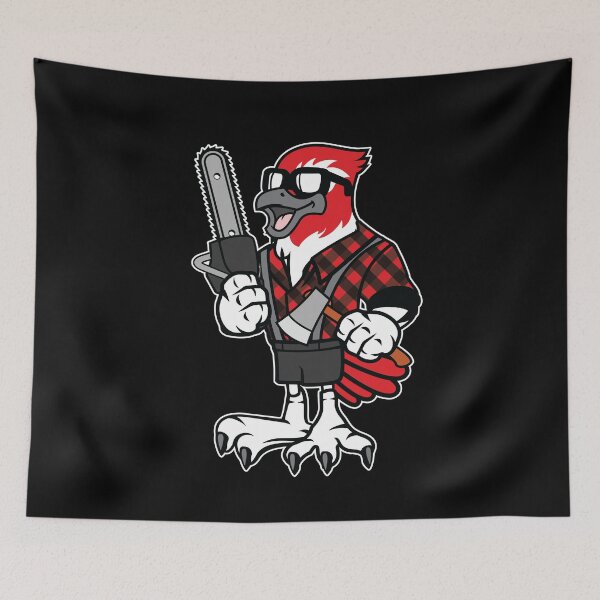 Item preview, Red & Black Lumberjack Bird designed and sold by Nickelparis.