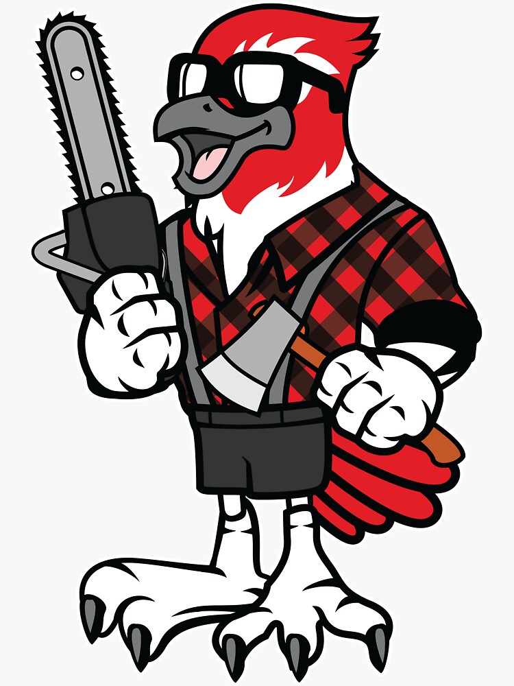"Red & Black Lumberjack Bird" Sticker for Sale by Nickelparis Redbubble