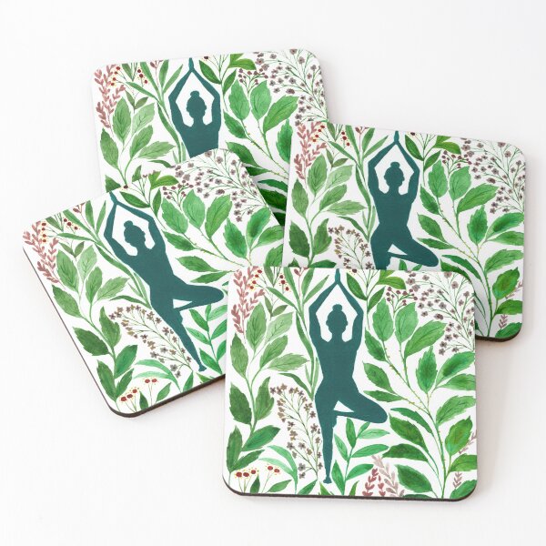 Item preview, Yoga Tree Pose Watercolor painting  designed and sold by Run.Breathe.Create.