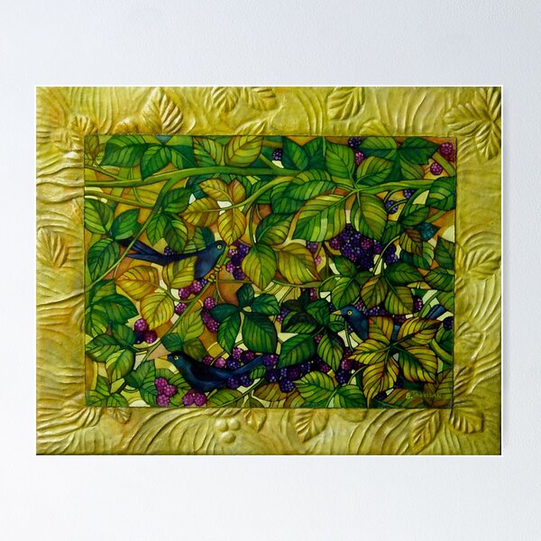 Item preview, blackbirds ... blackberries designed and sold by elisabetta trevisan.
