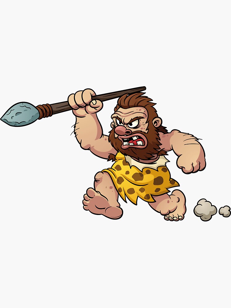 Sticker Caveman Cartoon Character 