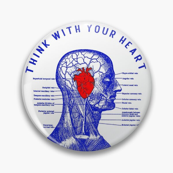 Think with Your Heart Blue version Button