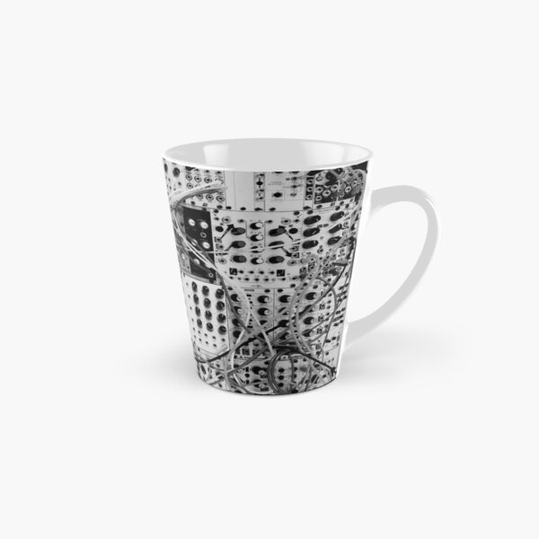 Vista previa del artículo con la obra «Sintetizador analógico de diseño modular en blanco y negro», diseñado y vendido por ohaniki.