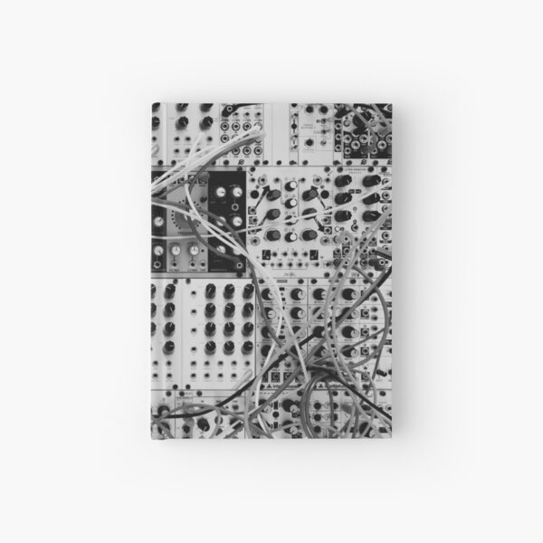 Analog Synthesizer - Modular Design - black & white Hardcover Journal