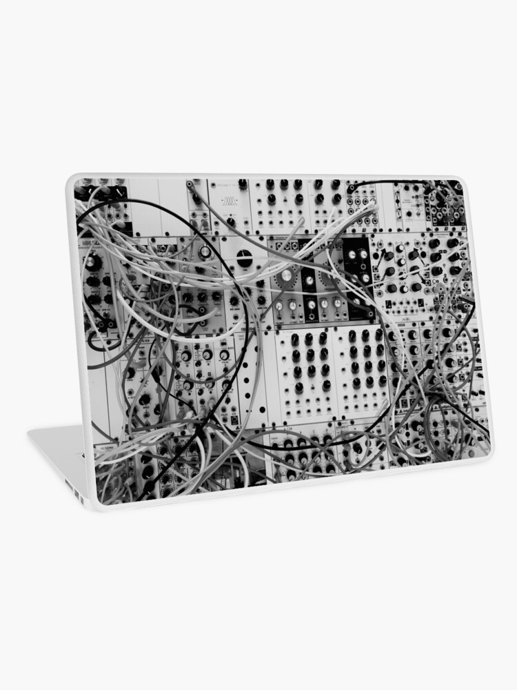 Analoger Synthesizer Modularer Aufbau Schwarzweiss Laptop Folie Von Ohaniki Redbubble