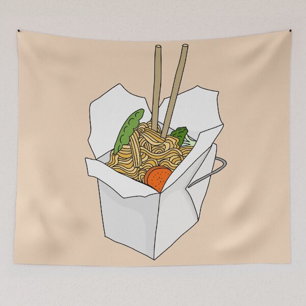 Item preview, Chinese Takeaway Noodle Box Illustration created by Phoebe Burke designed and sold by Ayarat Burke.