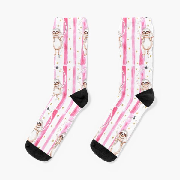 Circus Sloth Watercolor Socks
