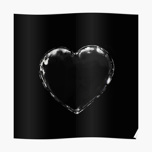 black metal heart (black on black) Poster