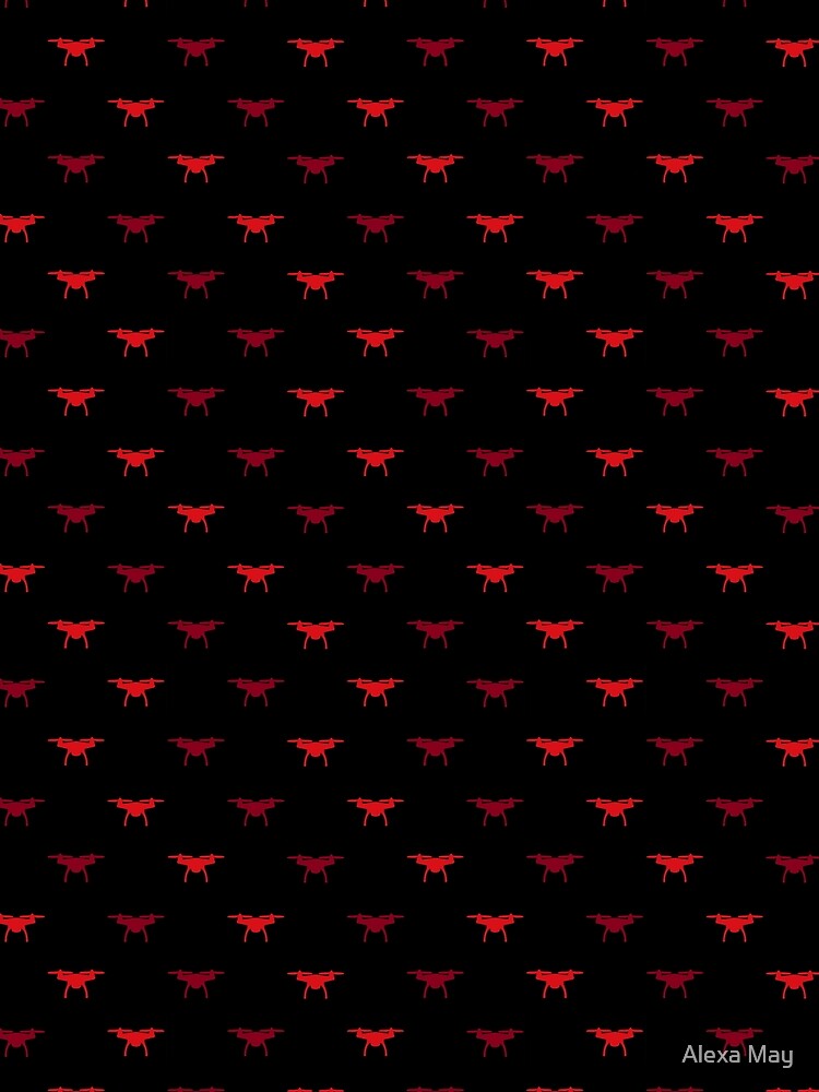 Aperçu 3 sur 3. Foulard avec l'œuvre Drones Rouges créée et vendue par MayDrones.