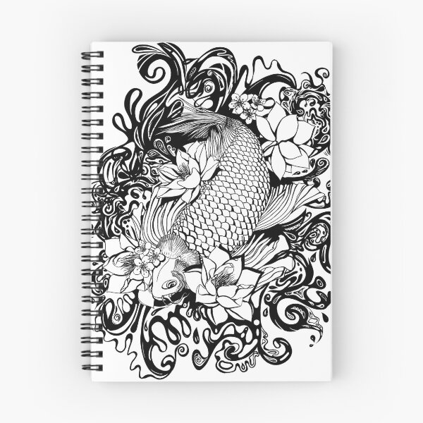 Item preview, Carpa koi black lines designed and sold by IsabelSalvador.