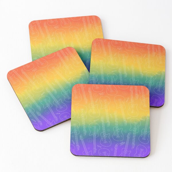 Item preview, Peace, Love, Rock’n’Roll! Guitar pattern - rainbow designed and sold by Chiara Filincieri.