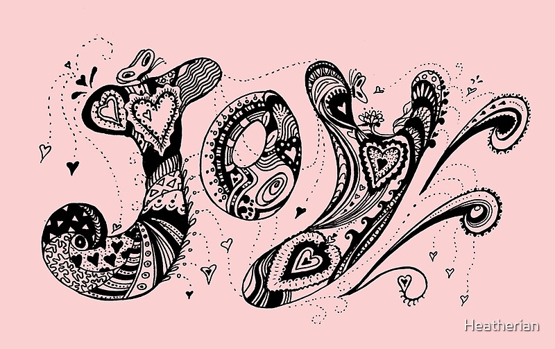 "Joy Aussie Tangle in Black with Transparent Background" by Heatherian