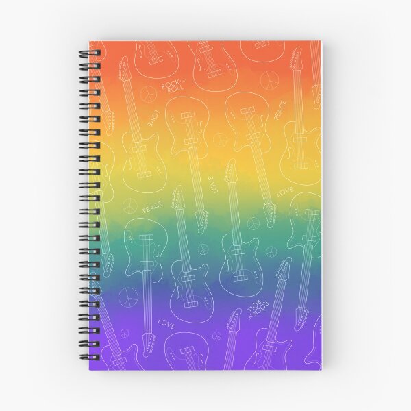 Item preview, Peace, Love, Rock’n’Roll! Guitar pattern - rainbow designed and sold by Chiara Filincieri.