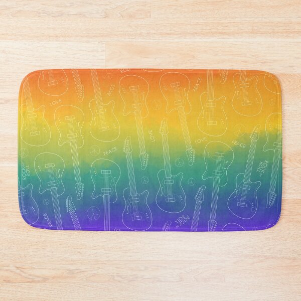 Item preview, Peace, Love, Rock’n’Roll! Guitar pattern - rainbow designed and sold by Chiara Filincieri.
